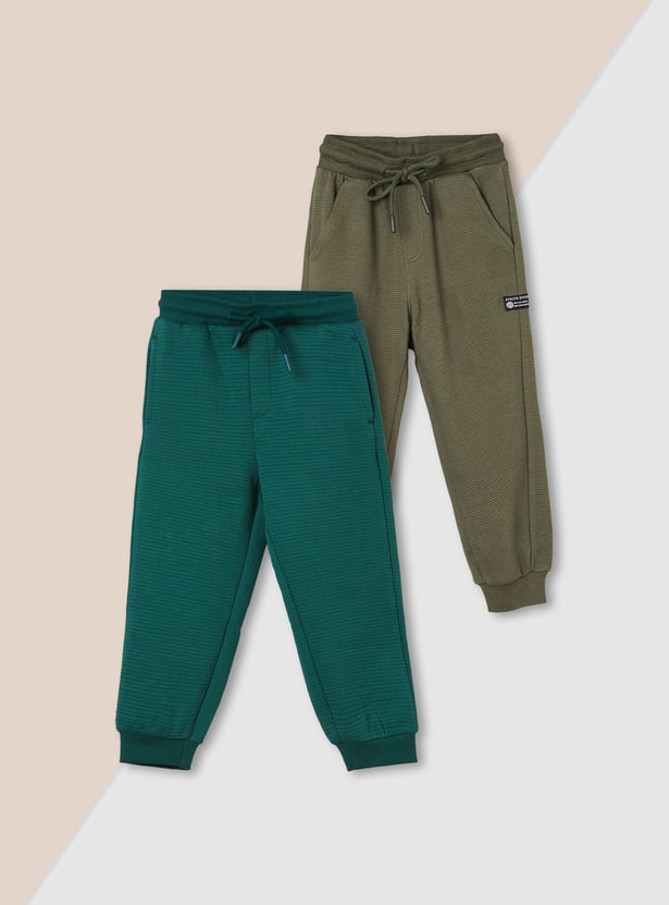 Boys Solid Joggers - Pack of 2