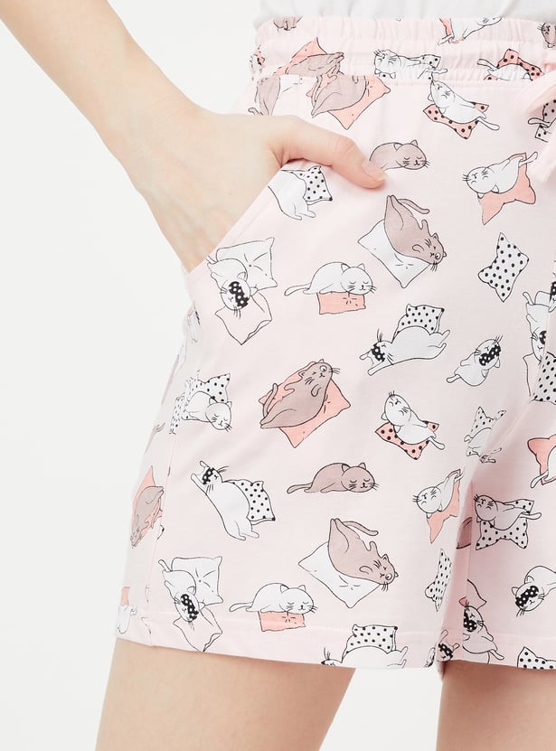 Women Printed Lounge Shorts - Pack of 2
