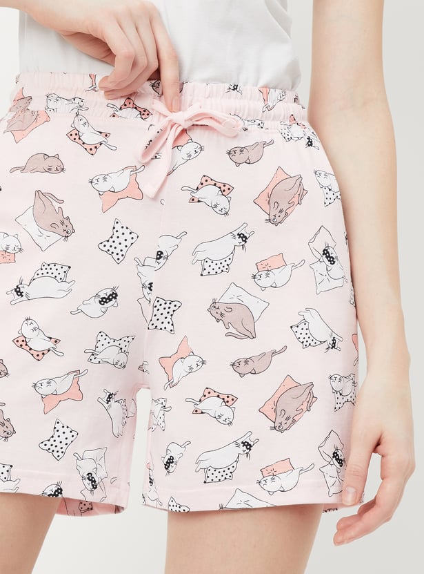 Women Printed Lounge Shorts - Pack of 2