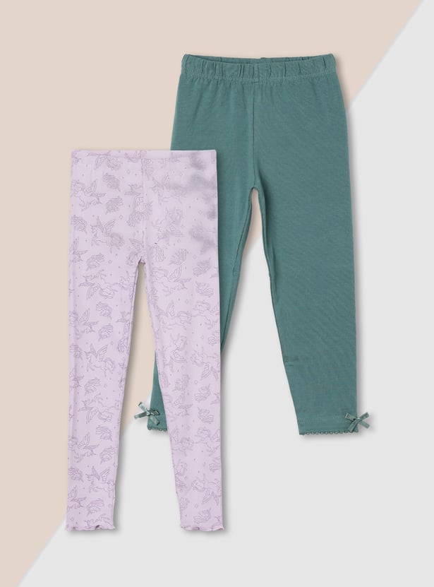 Girls Assorted Leggings - Pack of 2