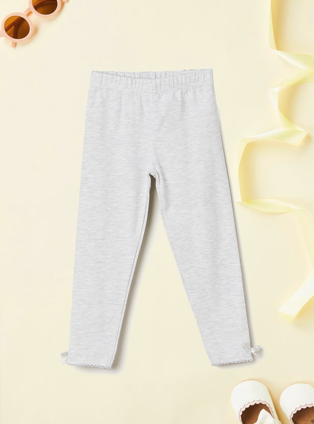 Girls Solid Leggings - Pack of 2
