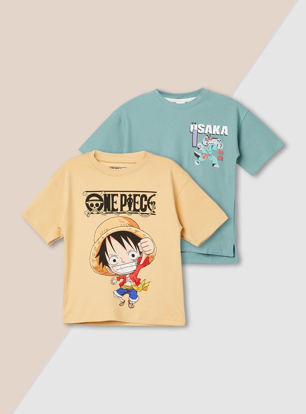 Boys Assorted Printed T-shirt - Pack of 2