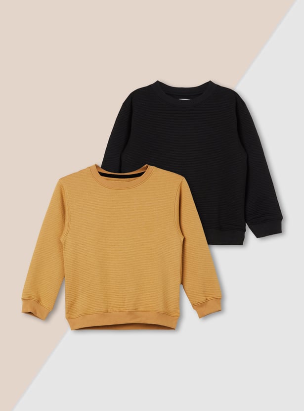 Boys Textured Sweatshirts - Pack of 2