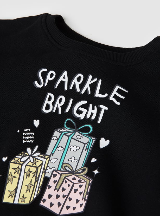 Girls Graphic Print Sweatshirt - Pack of 2