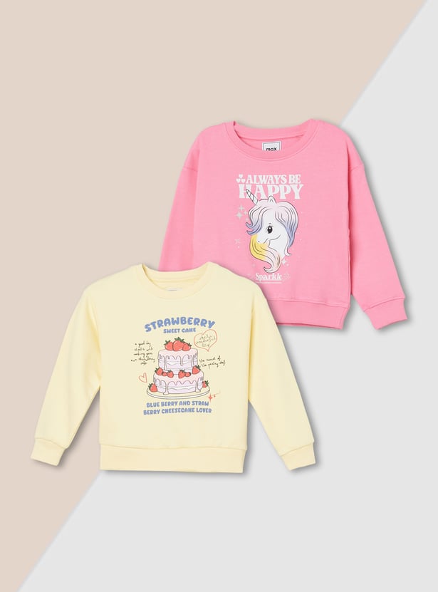 Girls Printed Sweatshirt - Pack of 2