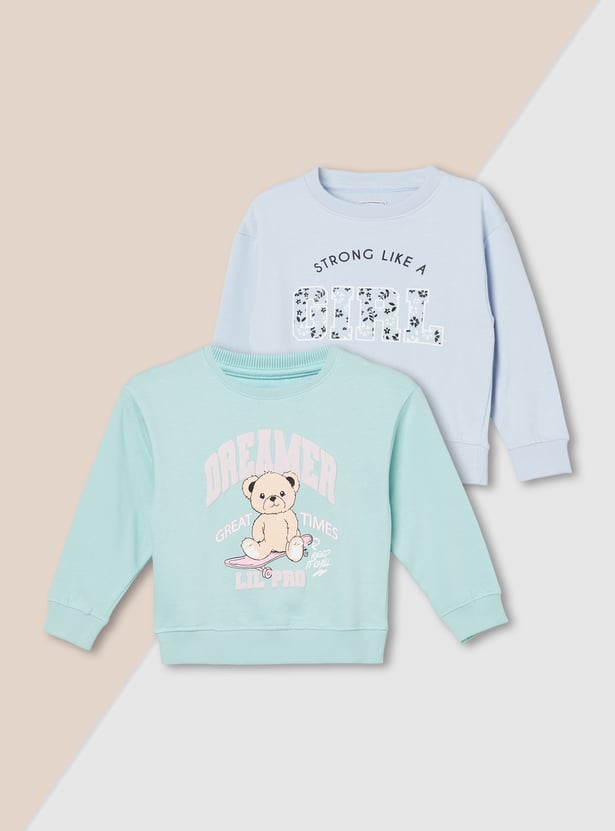 Girls Printed Sweatshirt - Pack of 2