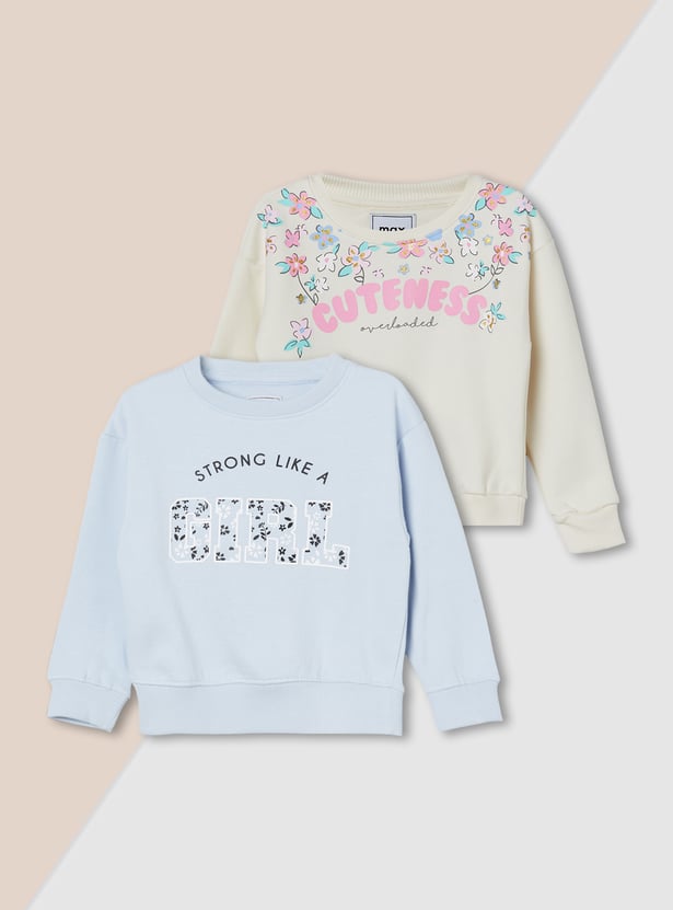 Girls Printed Sweatshirt - Pack of 2