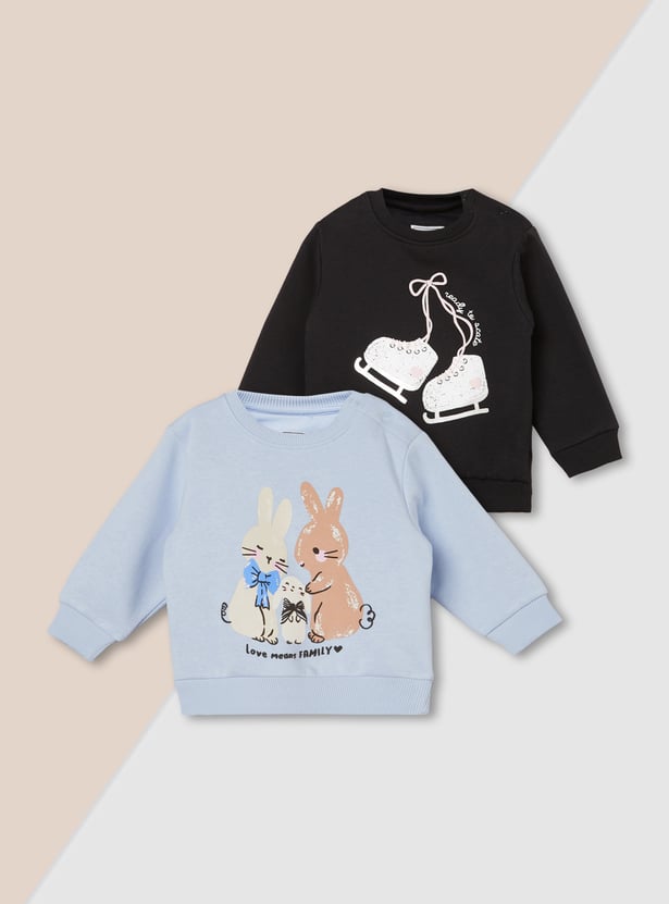 Girls Printed Sweatshirt - Pack of 2