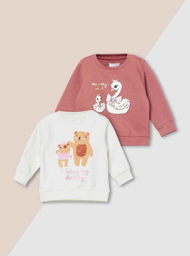 Girls Graphic Print Sweatshirt - Pack of 2
