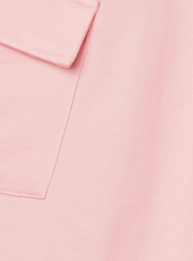 Girls Solid Cargo Track Pants - Pack of 2