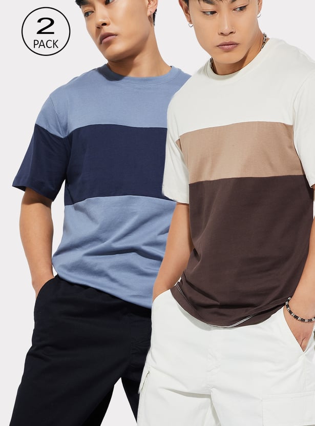 URB_N Men Colourblock T-shirt - Pack of 2