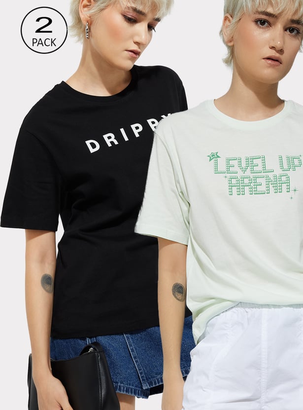 URB_N Women Printed T-shirt - Pack of 2