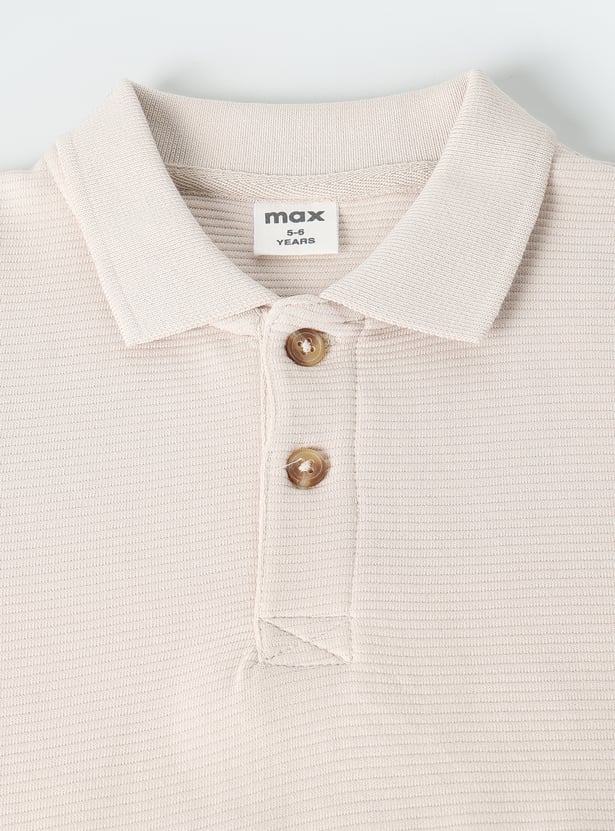 Boys Textured Polo T-shirt - Pack of 2