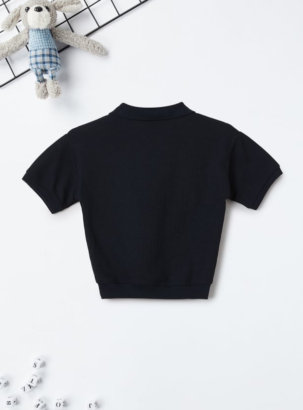 Boys Textured Polo T-shirt - Pack of 2