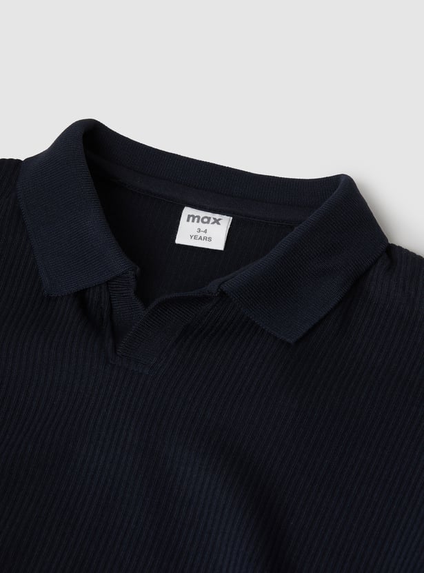 Boys Textured Polo T-shirt - Pack of 2