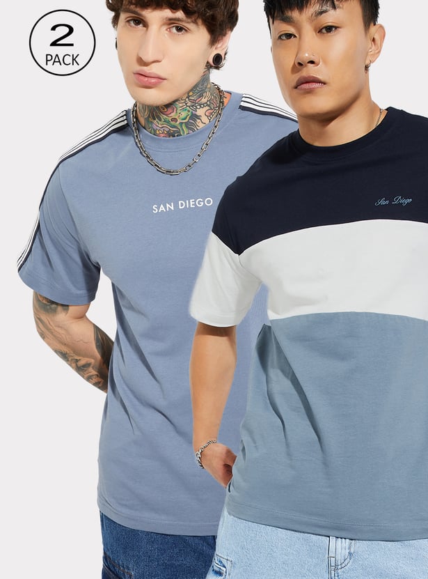 Men Printed T-shirt - Pack of 2