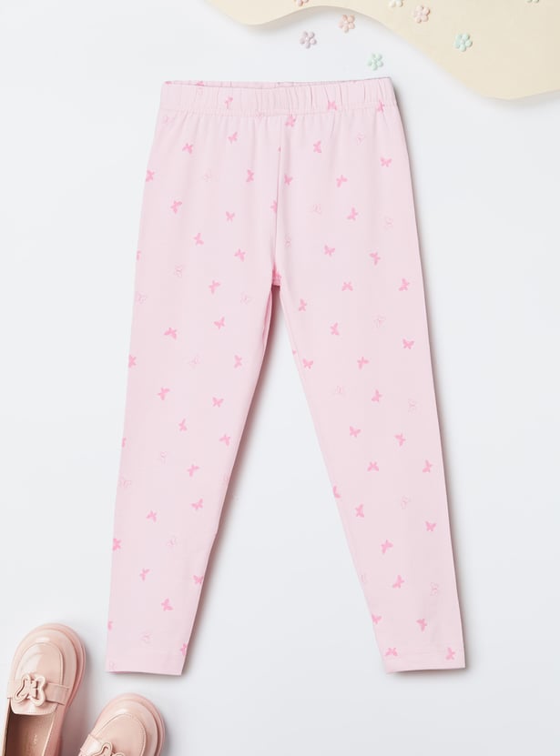 Girls Printed Leggings - Pack of 2
