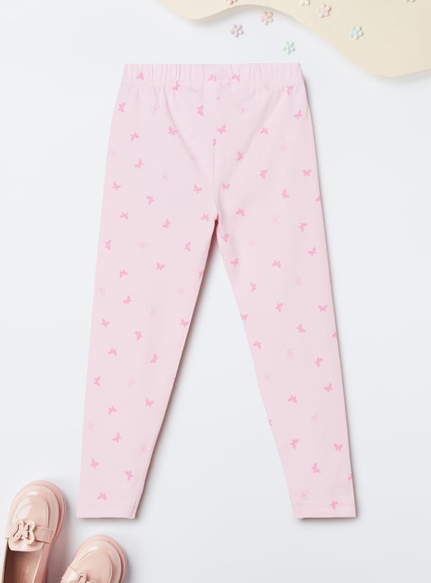 Girls Printed Leggings - Pack of 2