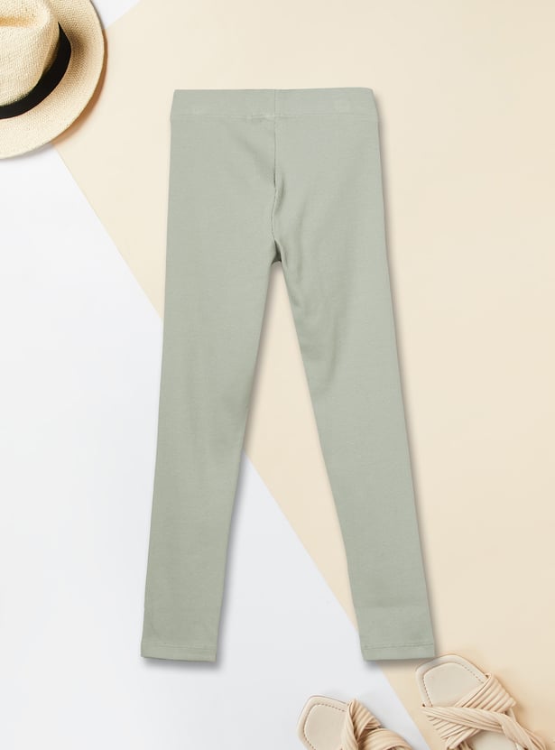 Girls Ribbed Leggings - Pack of 2