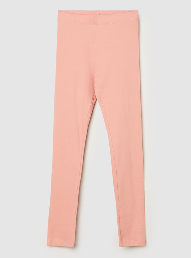 Girls Ribbed Leggings - Pack of 2