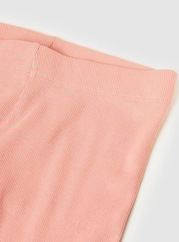 Girls Ribbed Leggings - Pack of 2