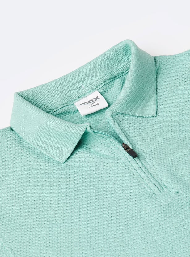 Boys Textured Polo T-shirt - Pack of 2