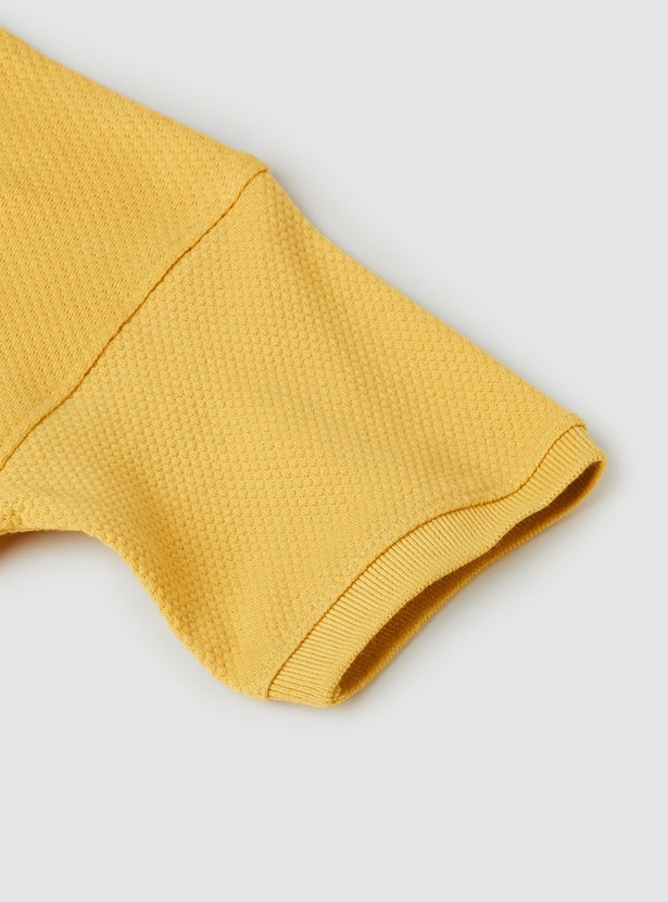 Boys Textured Polo T-shirt - Pack of 2