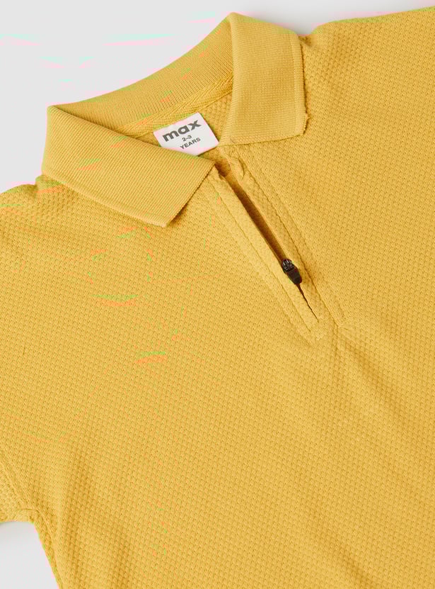 Boys Textured Polo T-shirt - Pack of 2