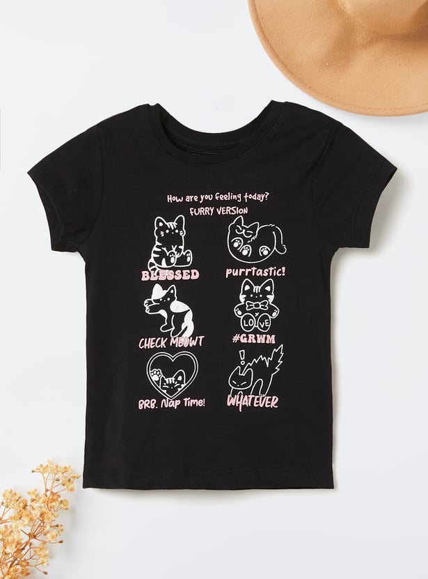 Girls Printed T-shirt - Pack of 2
