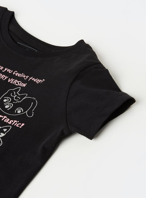 Girls Printed T-shirt - Pack of 2