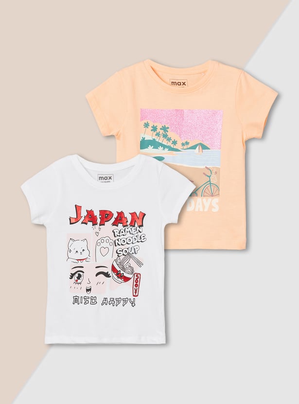 Girls Printed T-shirt - Pack of 2