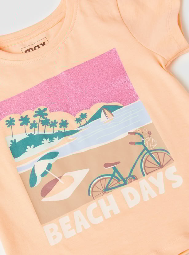 Girls Printed T-shirt - Pack of 2