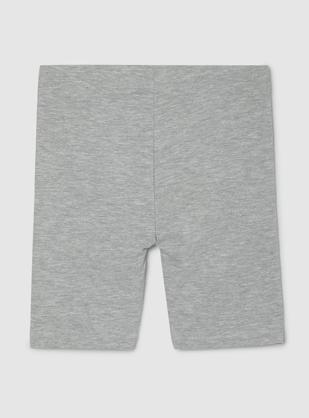 Girls Solid Shorts - Pack of 2