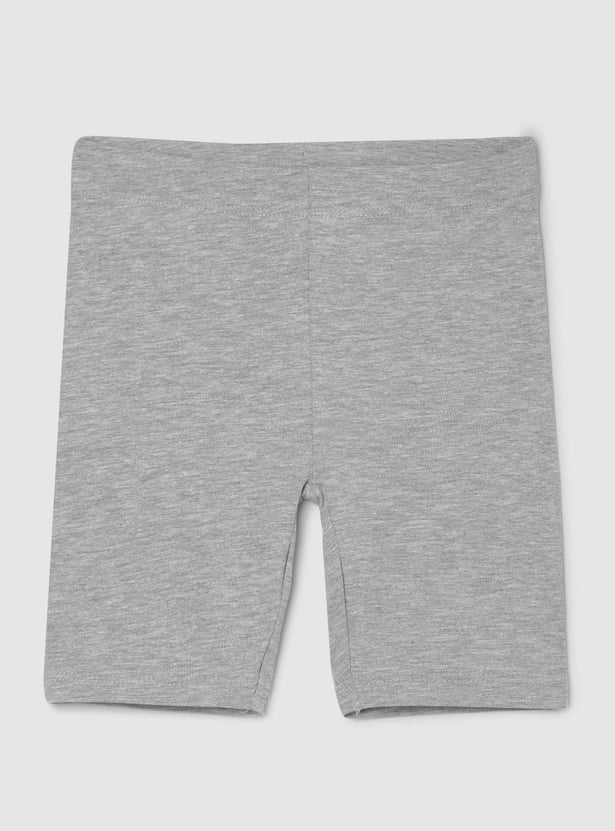 Girls Solid Shorts - Pack of 2