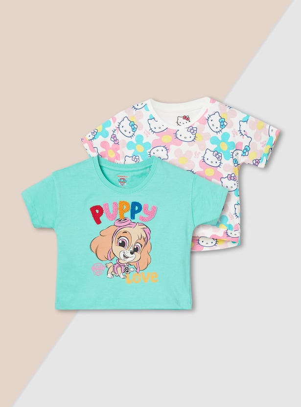 Girls Printed T-shirt - Pack of 2