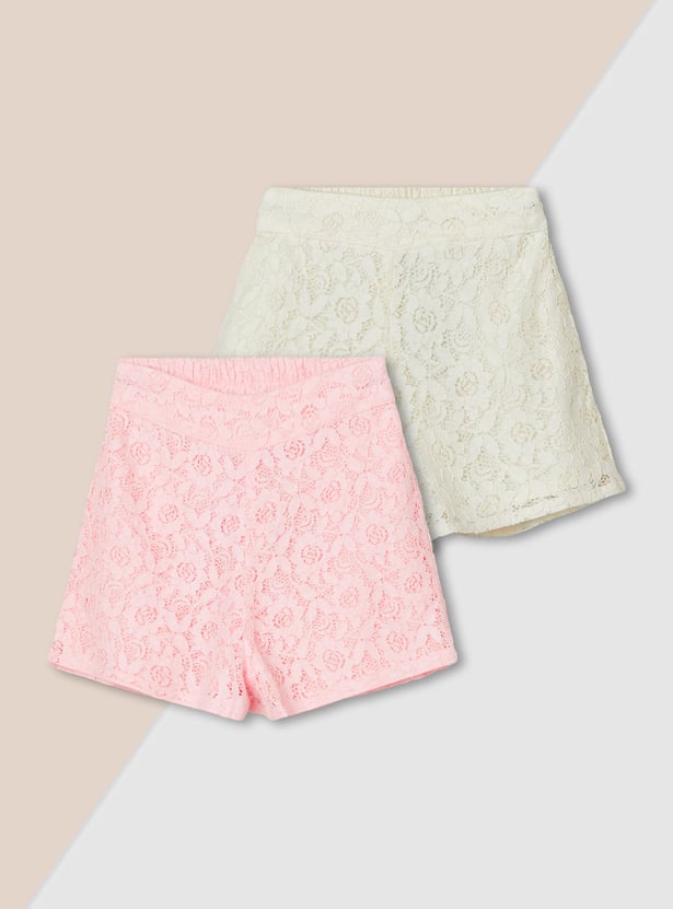 Girls Lace Shorts - Pack of 2