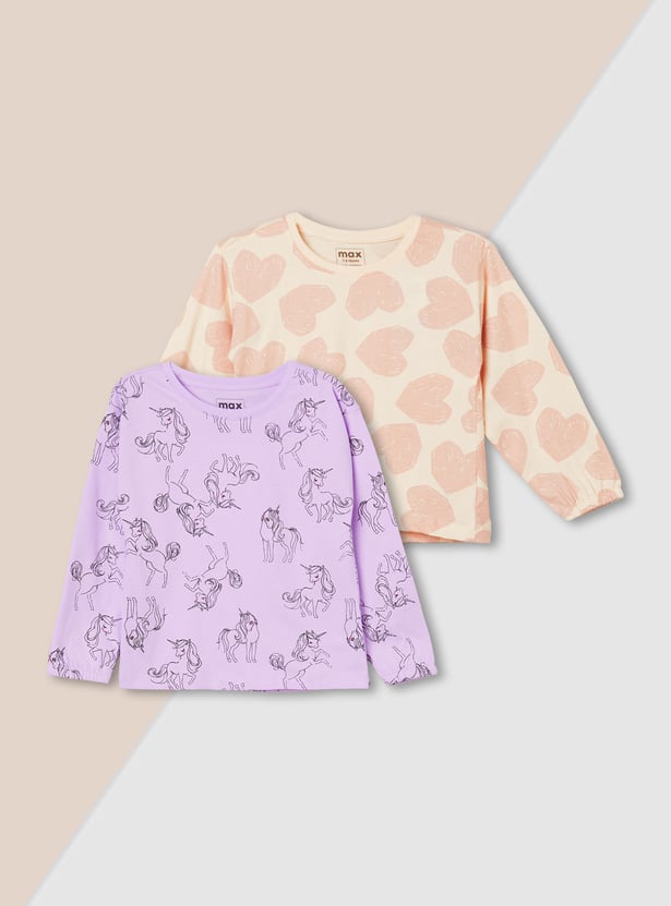 Girls Printed T-shirt - Pack of 2