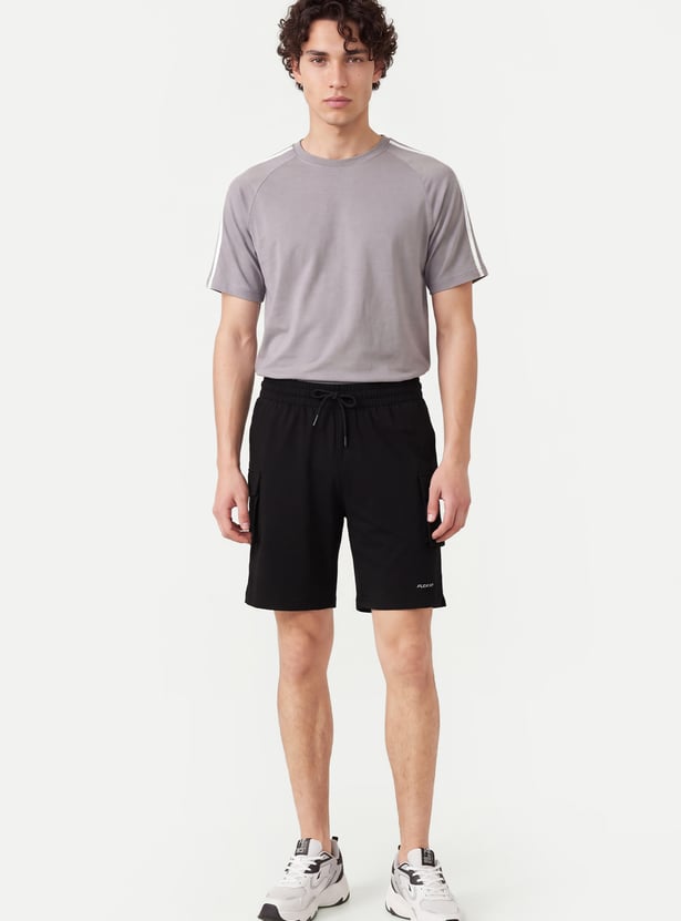 Men Solid Sports Shorts