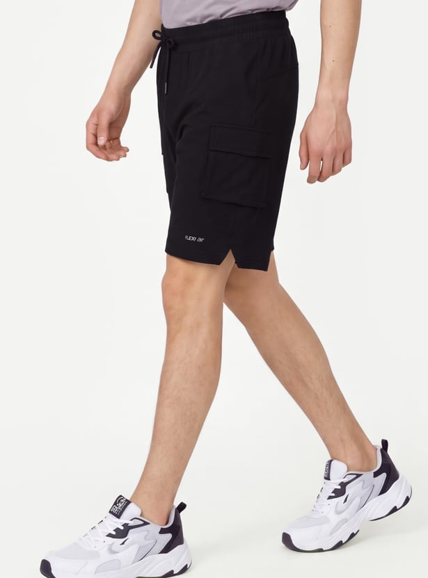 Men Solid Sports Shorts