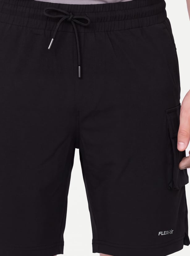 Men Solid Sports Shorts