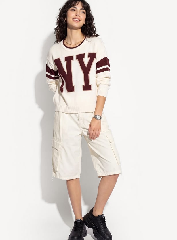 URB_N Women Solid Cargo Shorts