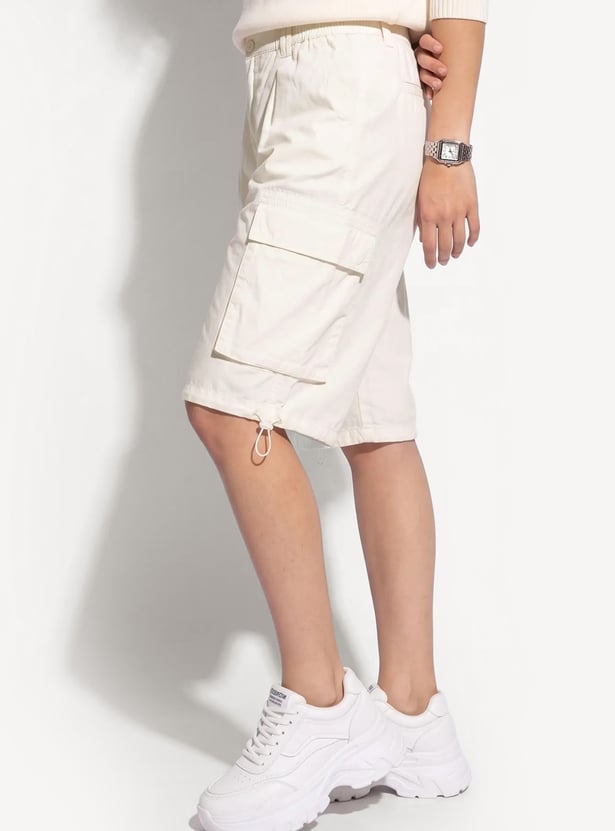 URB_N Women Solid Cargo Shorts