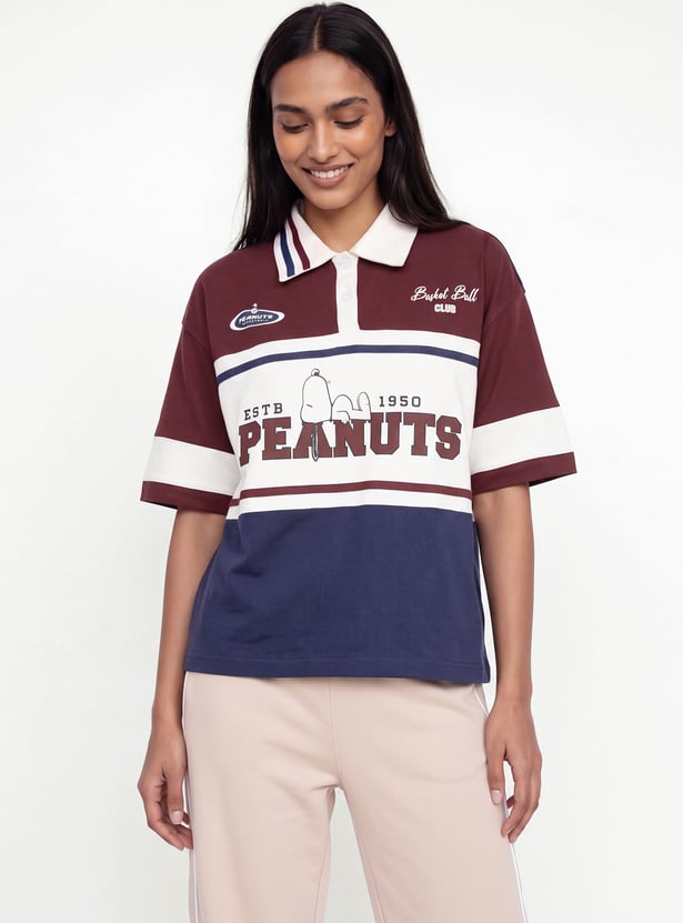 Women Peanuts Polo T-shirt