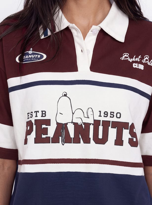 Women Peanuts Polo T-shirt