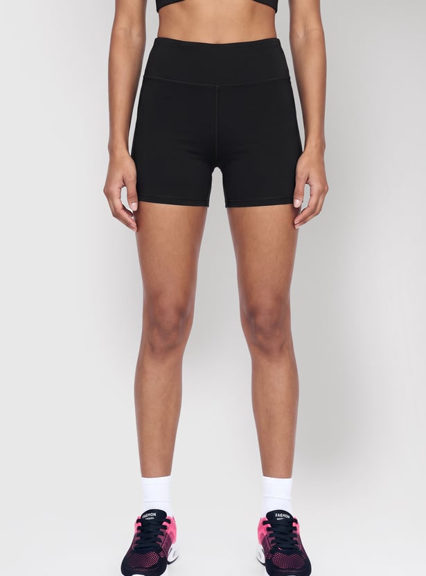Women Solid Sports Shorts