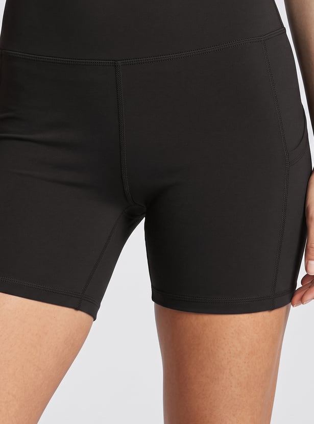 Women Solid Sports Shorts