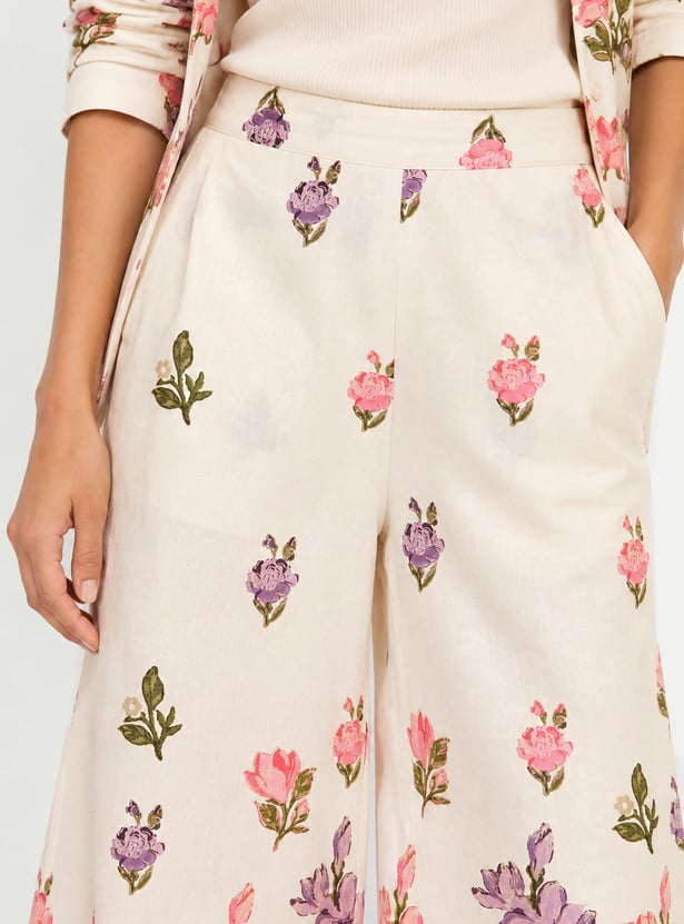 Women Floral Print Harem Pants