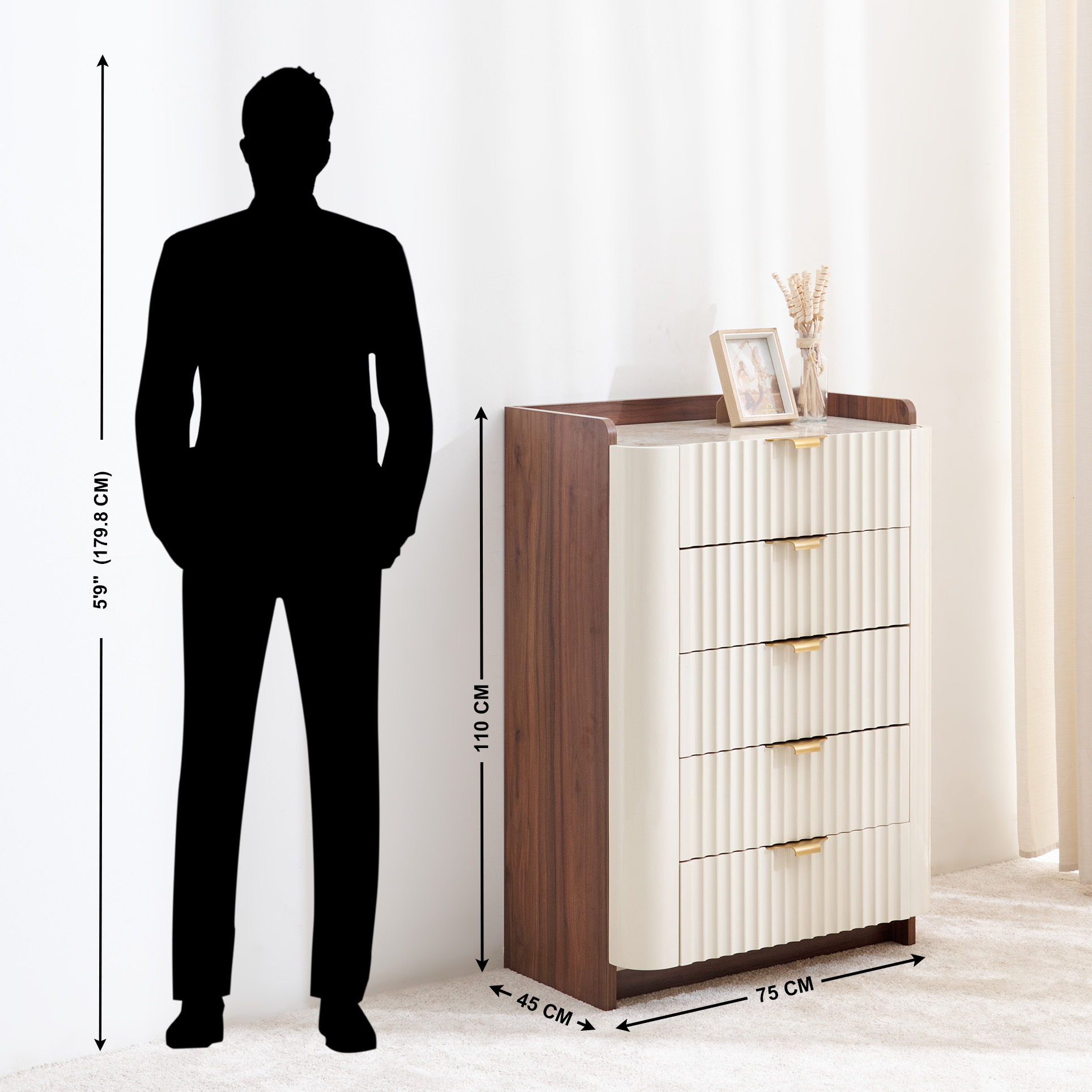 【送料無料】Veal 12 Drawer Chest - BEIGE Buy Chest Of Drawers Online at Upto 40% Off and Above | Home