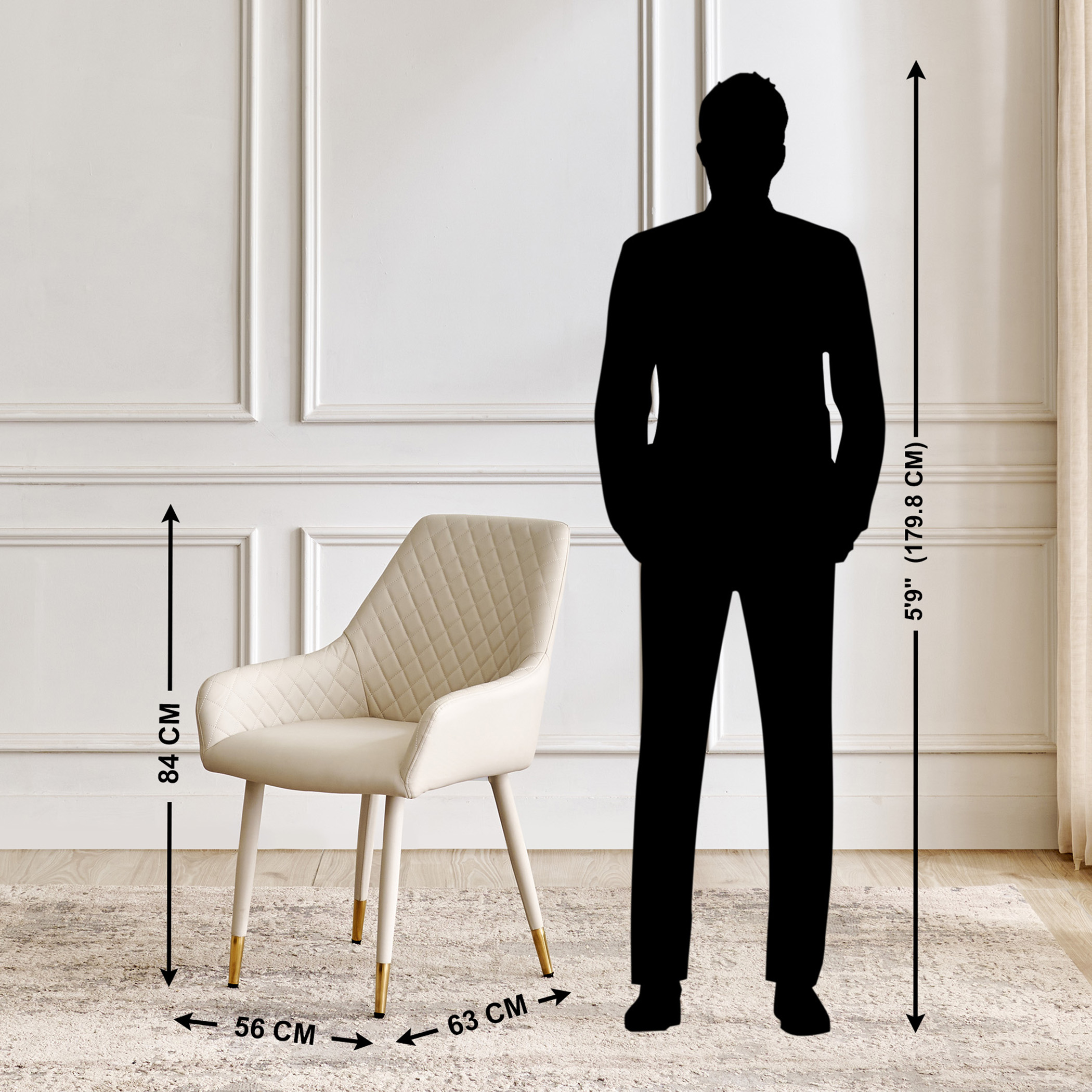 HOOBRO Set Of 2 Upholstered Dining Chairs - Soft Arm Kitchen Chairs For Dining Room, Living Room & More