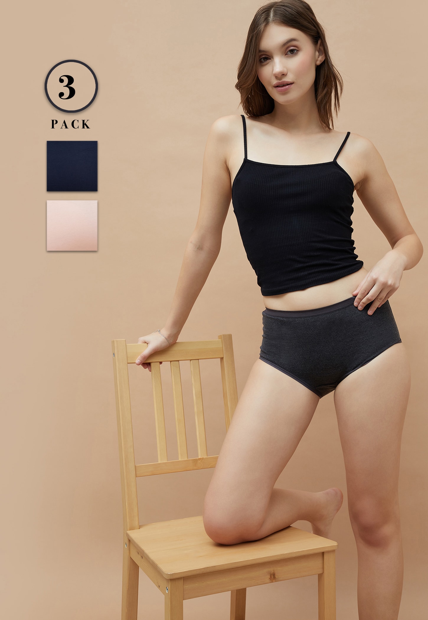 GINGER Solid Hipster Panties- Pack of 3-picture-38